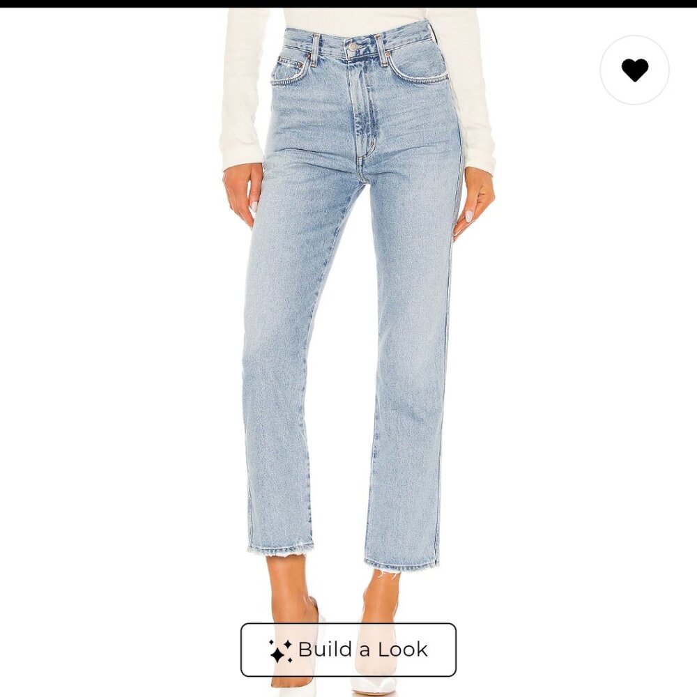 AGOLDE Pinch Waist High Rise Kick Jeans in Riptide